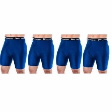 Imagem de 4 Bermuda Térmica Segunda Pele De Compressão Masculina - PROGNE, Azul,