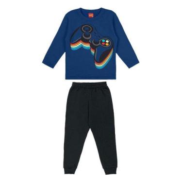 Imagem de Conjunto Bebê Longo Kyly Camiseta Manga Longa e Calça Moletom Estampad