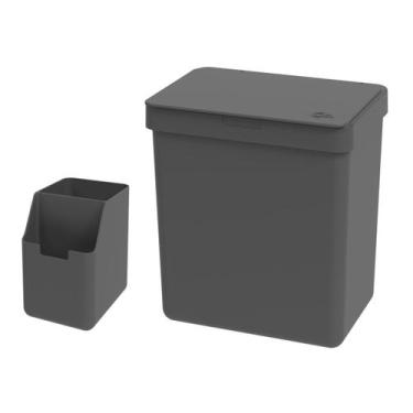 Imagem de Kit Cozinha Organizador Porta Detergente Lixeira com Tampa 2,5L Single