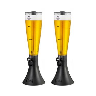 Imagem de Kit 2 Torres de Chopp Tulipa MB2.350 3,5L Policarbonato e Aço Inox Sistema Giratório para Auto Serviço Marchesoni