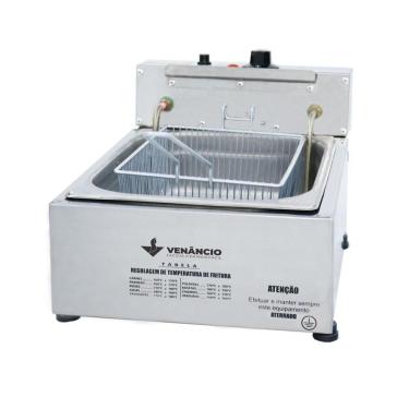 Imagem de Fritador Elétrico a Óleo SFE112 1 Cuba 4,8L 110V 2000W Aço Inox 430 Cesto Removível Metalúrgica Venâncio
