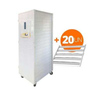 Imagem de Kit Armário de Crescimento 20 Níveis AC20 com 20 Esteiras Alumínio 58x70 para Pão Francês Imeca