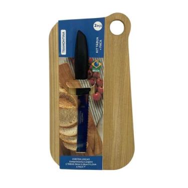 Imagem de Kit Tábua 34cm e Faca para Pão Tramontina 2 peças