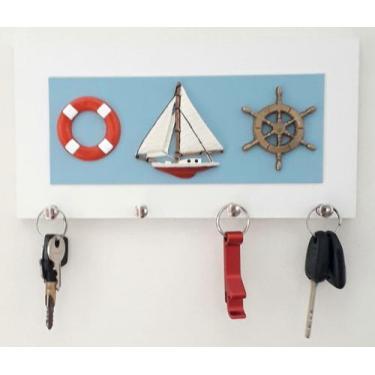 Imagem de Porta chaves de parede, Delta, Decoração casa de praia, chaveiro, orga