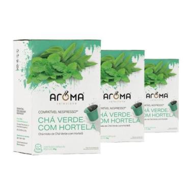 Imagem de 30 Cápsulas de Chá Compatíveis com Nespresso Aroma Verde com Hortelã, 