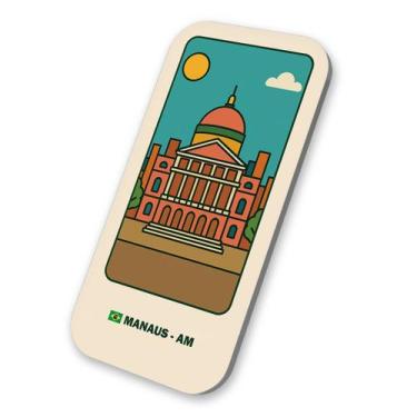 Imagem de Imã Geladeira Souvenir Manaus- Amazonas Brasil 3x6cm De Metal - M-Plan