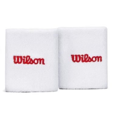 Imagem de Munhequeira Wilson Média Com 02 Unidades Branco e Vermelho