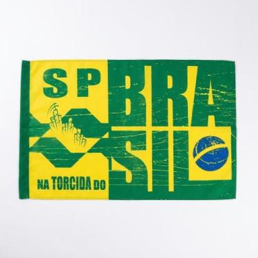 Imagem de Pack Com 50 Bandeira Tec Brasil Torcida Sp S/H 30X45 - Senhor Preço