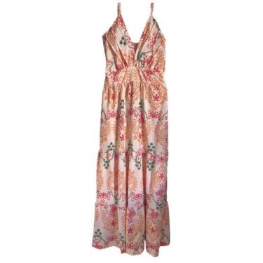 Imagem de Vestido Longo Midi Feminino Estampado Alcinha  Bojo 3 Maria Casual Fes