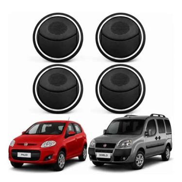 Imagem de Kit 4 Difusor Ar Palio 12/18 Doblo 0218 Cinz Escuro Cromado - AUTOPLAS