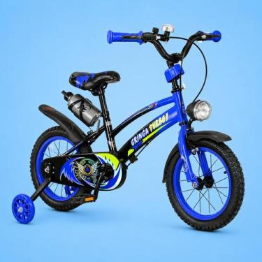 Imagem de Bicicleta Infantil Aro 20 Old School Azul 6 a 10 Anos LED Pneu Grosso 
