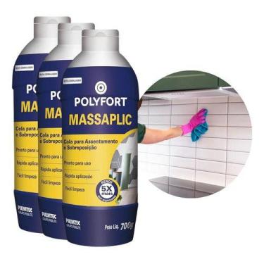 Imagem de Kit 3und Cola Azulejo Massaplic Pastilha 700g Pulvitec