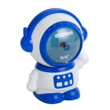 Imagem de Apontador com Manivela AP1000 para Escolar e Escritório em Resina Termoplástica e Lâmina de Aço Design Astronauta Azul