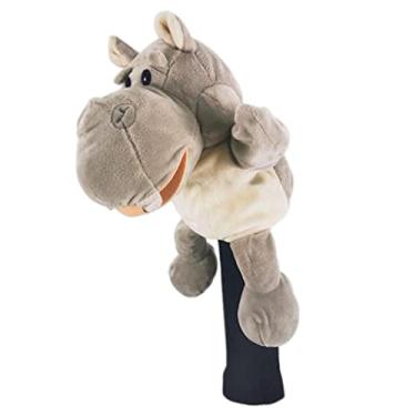 Imagem de Amagogo Novidade Pelúcia Driver Headcover Animal Headcover universais Golfer Gift Club Equipamento de lembrança, Hipopótamo