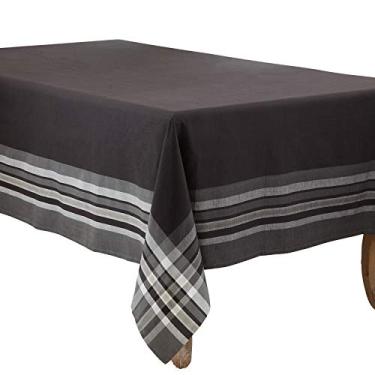 Imagem de SARO LIFESTYLE Toalha de mesa listrada Beau Collection, 177,8 cm x 264,2 cm, preta