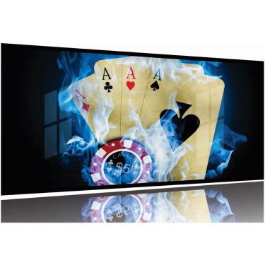 Imagem de Quadro decorativo Poker - Jogo de Cartas - 130x60 Moldura Preta 2x2