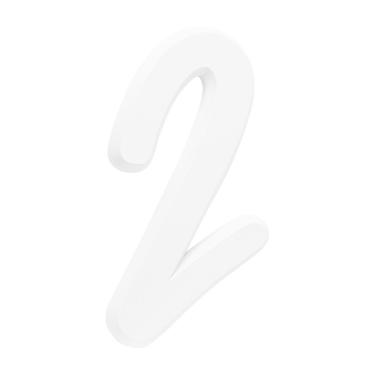 Imagem de Número Residencial Para Casa 2 Branco 3D 22cm