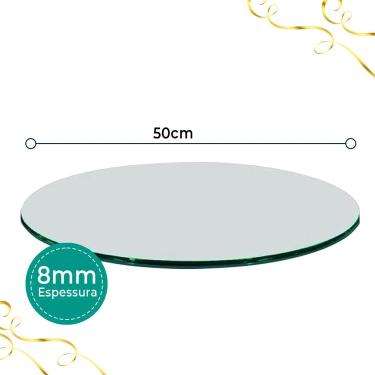 Imagem de Tampo Para Mesa De Vidro Temperado 8Mm Incolor 50Cm