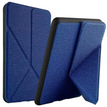 Imagem de Capa Kindle Paperwhite 11ª Geração 2021 - WB Ultra leve Silicone Flexível e Sensor Magnético - Origami Tecido Azul (Não Compatível com Kindle 11ª Geração ou Kindle Paperwhite 10ª Geração)