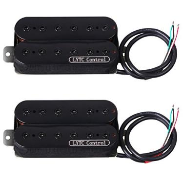 Imagem de ASCENDAS HP5 Conjunto de captadores de guitarra elétrica Humbucker Alnico 5 dupla bobina ponte e pescoço para substituição Gibson Les Paul (preto)