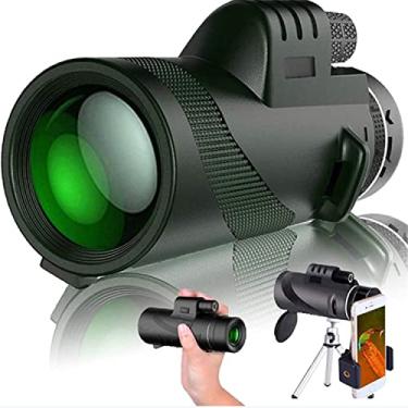 Imagem de Telescópio monocular, com suporte para smartphone e tripé zoom compacto Starscope, prisma monocular BAK4 de alta definição e FMC HD - telescópio à prova d'água IPX7 para observação de pássaros