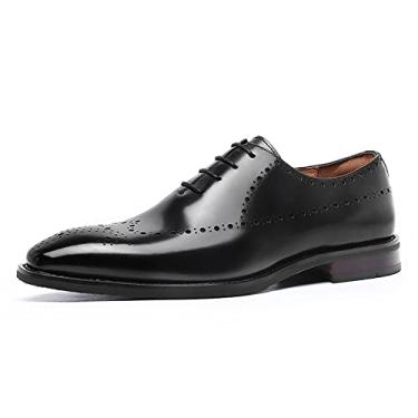 Imagem de Sapatos sociais masculinos formais com cadarço Oxford moderno formal Oxford sapatos casuais confortáveis sapatos de casamento antiderrapantes sapatos de negócios