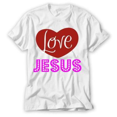 Imagem de Camisa Com Frases Diferentes Love Jesus Coração - Vidape