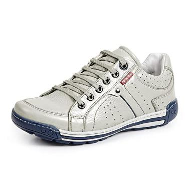 Imagem de Sapatênis Tênis Couro Natural Linha Conforto Reverso - 3019 - Off White Tamanho:40