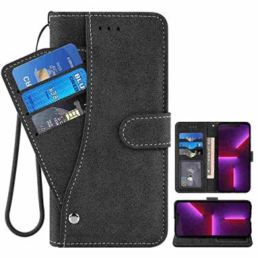 Imagem de DIIGON Capa de telefone carteira Folio capa para LG X5, capa de couro PU premium slim fit, 1 slot para moldura, ambientalmente, preto
