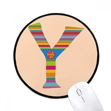 Imagem de DIYthinker Y Alfabeto Laranja Frutas Bonito Padrão Mouse Pad Desktop Escritório Tapete Redondo para Computador