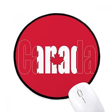 Imagem de DIYthinker Mouse pad com nome da bandeira do país do Canadá para mesa de escritório tapete redondo para computador