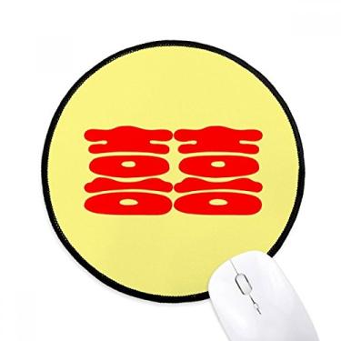 Imagem de DIYthinker Celebre casamento palavras chinesas desejadas xi mousepad desktop escritório tapete redondo para computador