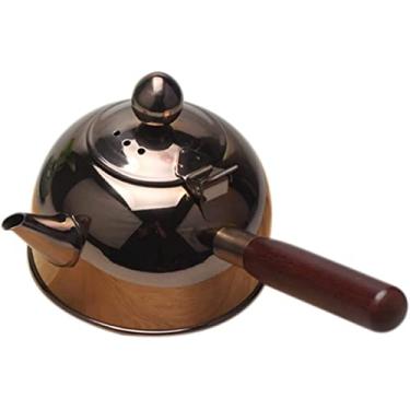 Imagem de REJOON Percolador Pote de Café Chaleira de Alça Única Cafeteira Aço Inoxidável Ao Ar Livre Bebida Caldeira de Água Quente (Cor: Multi)