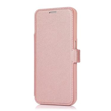 Imagem de LVCRFT Capa flip para iPhone 14/14 Plus/14 Pro/14 Pro Max, capa carteira de couro com suporte para cartão, [proteção para câmera] com capa de câmera deslizante, rosa, 14 6,1 polegadas