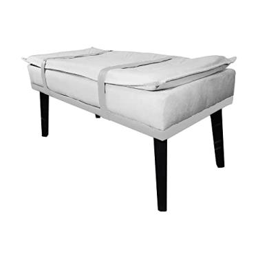 Imagem de Puff Decorativo com Cinto Branco Suede Cores - DS Estofados