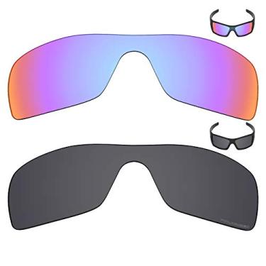Imagem de Mryok+ 2 pares de lentes polarizadas de substituição para óculos de sol Oakley Batwolf – Rosa cobalto/preto