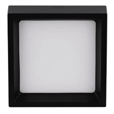 Imagem de Painel LED Sobrepor Recuado 12w Branco Quente 750lm Bivolt Preto Quadrado Stella