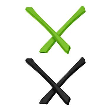 Imagem de Mryok — Meias de substituição para óculos de sol Oakley Quarter Jacket – Opções, Green & Black, One Size