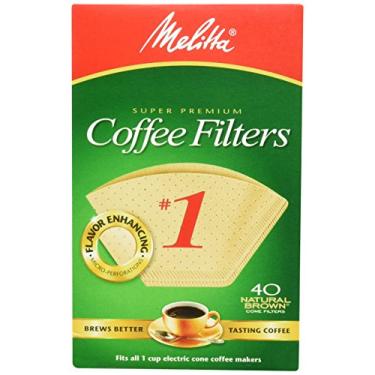 Imagem de Melitta 620122 40 Count #1 Filtros de Café Natural Brown Cone (Pacote de 5)