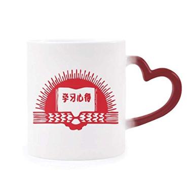 Imagem de Caneca sensível ao calor Patriotismo Book Sun Red Revolution vermelha muda de cor