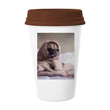 Imagem de Caneca Bulldog Pet Animal Lonely com imagem de café e copo de cerâmica