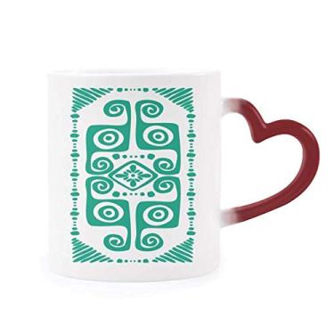 Imagem de Caneca verde abstrata biologia peixe sensível ao calor caneca vermelha muda de cor