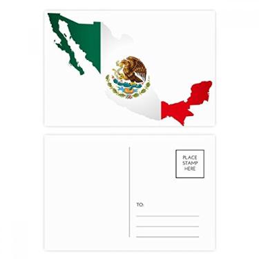 Imagem de Mapa do México verde vermelho emblema águia comer cobra conjunto cartão postal aniversário correspondência cartão de agradecimento