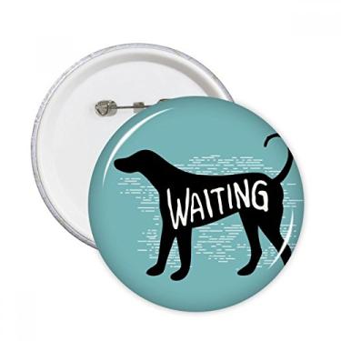 Imagem de Silhueta de cão de animal preto natural, pinos redondos, emblema, decoração de roupas, 5 peças, presente