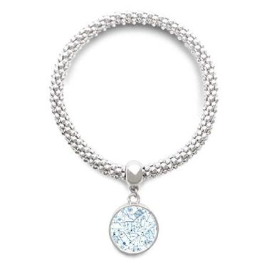 Imagem de DIYthinker Bracelete azul físico mecânico eletromagnético pulseira de prata pingente redondo corrente de joias