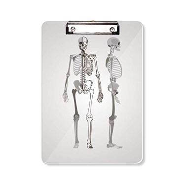 Imagem de Caderno de esqueleto humano para esboçar pessoas prancheta pasta, bloco de escrita A4