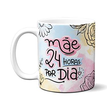 Imagem de Caneca Mãe 24h Por dia Frase Mãe que também é Pai Xícara