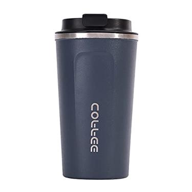 Imagem de Daerzy Copo de café de aço inoxidável à prova de vazamentos copo térmico isolado para carro caneca de viagem portátil