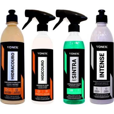 Imagem de Kit Hidracouro + Higicouro + Intense + Sintra Fast Vonixx. Kit para limpeza de couro e plásticos internos.