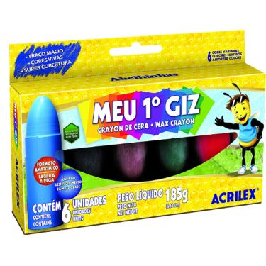 Imagem de Gizão de cera Meu primeiro Giz 6 cores Acrilex